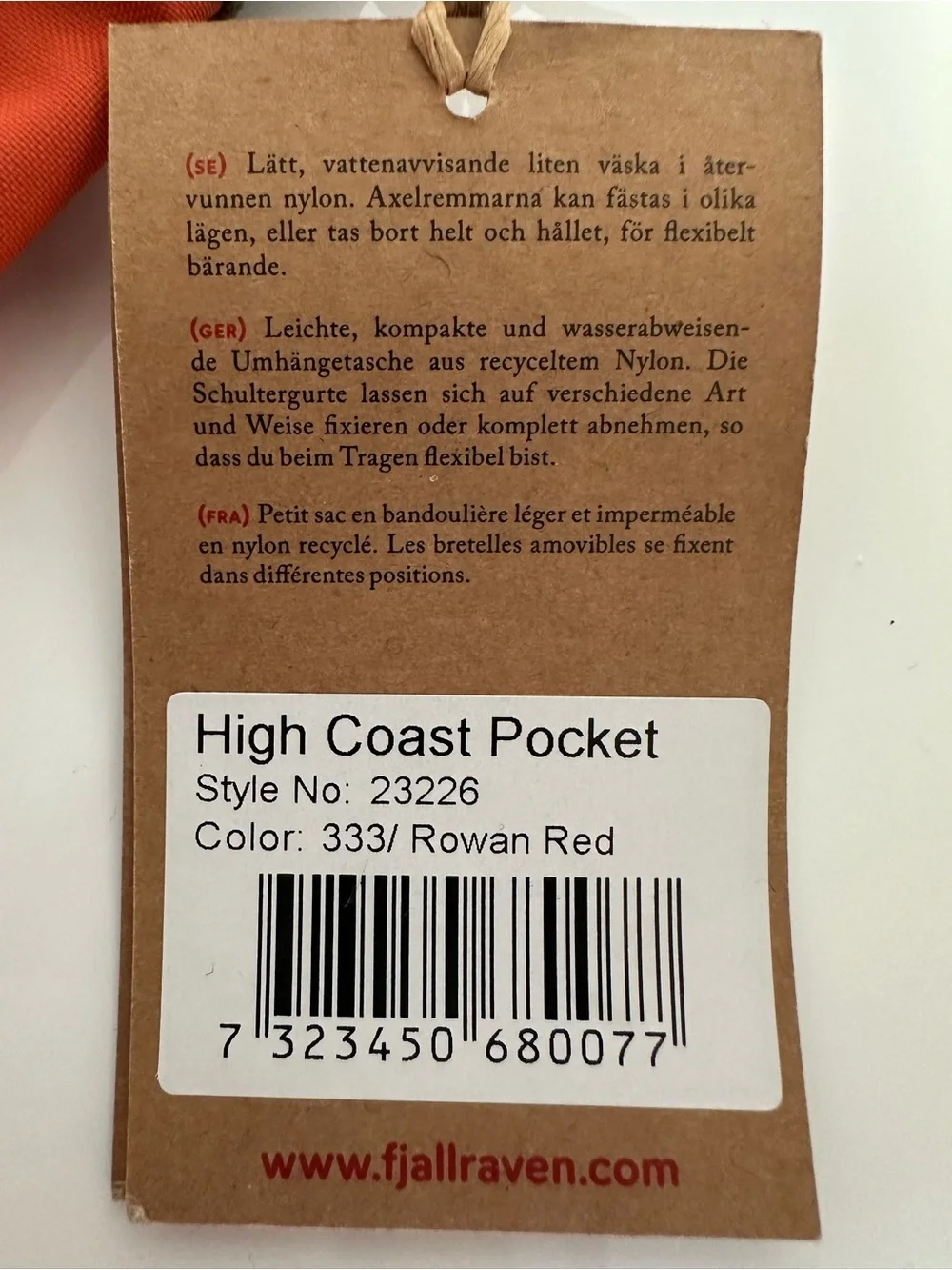 NWT Fjällräven High Coast Pocket Crossbody Bag (Terracotta / Warm Orange)